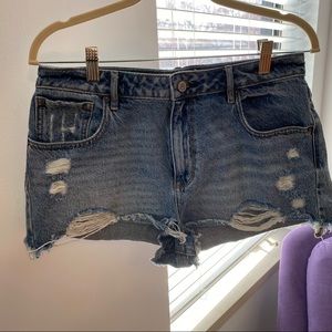 Pacsun High Rise Ripped Jean Shorts